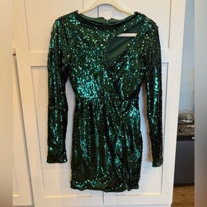 Green sequin dress